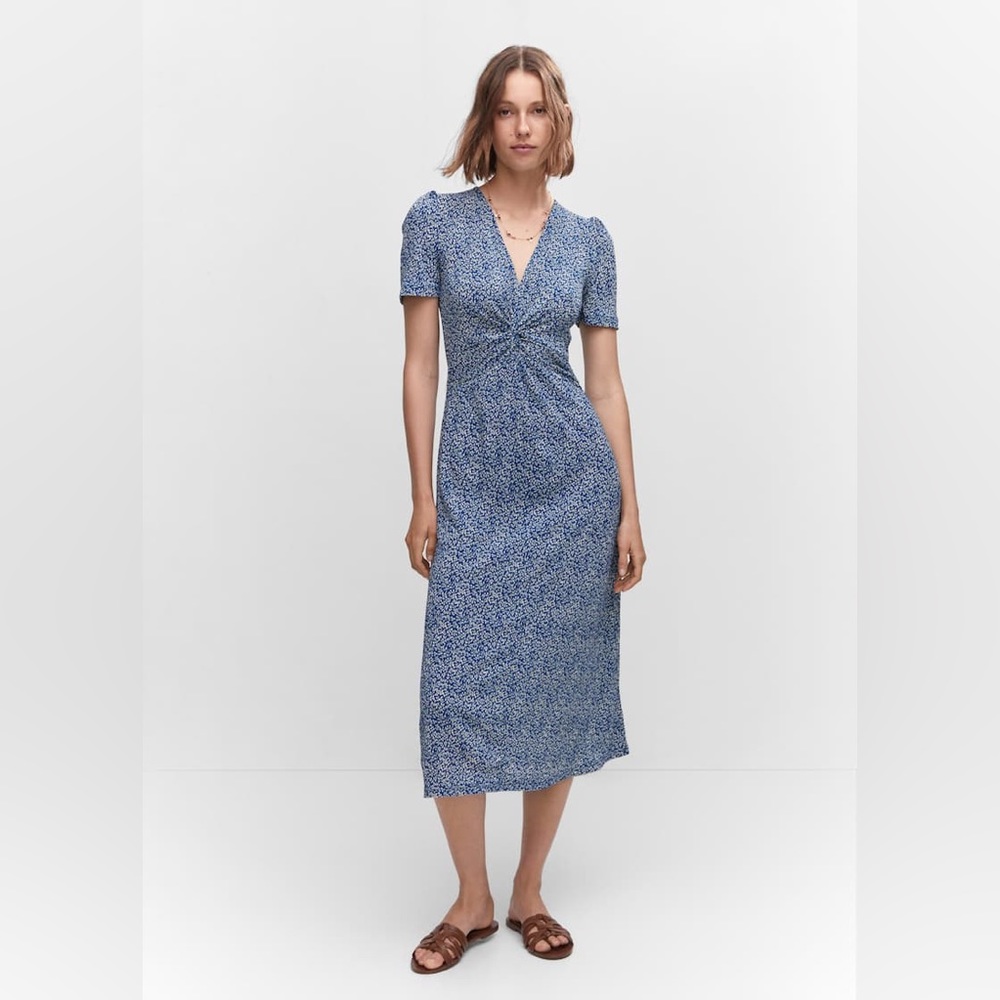 Mango Textured Printed Dress